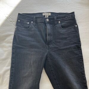 Madewell High Rise Slim Boyjean Washed Black Straight-Leg Jeans